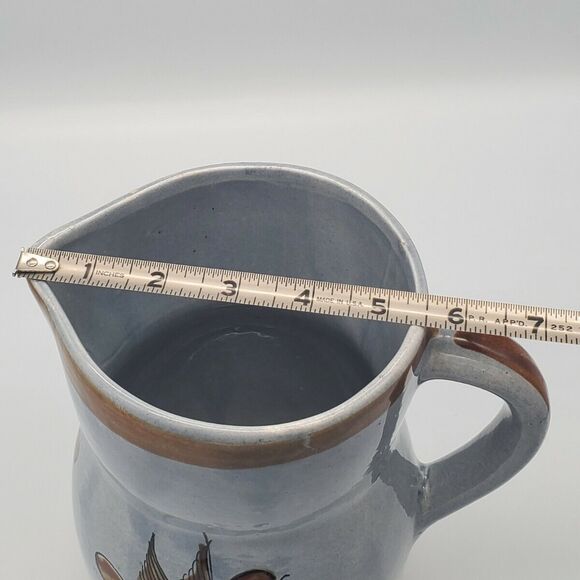 Tonala Mexican Pottery Pitcher Bird & Butterfly  Floral 7.75" Tall Signed AM VTG - Picture 11 of 12